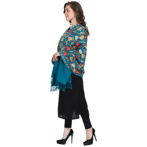 Women's Aari Embroidered Wool Stole